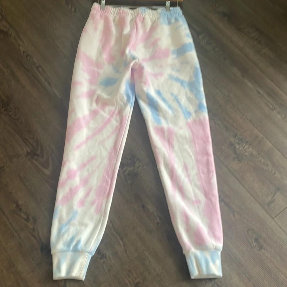 Pink and blue tie die joggers Small - Picture 5 of 7